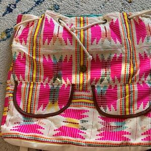 Pura, Vida Vibrant Pink and Cream Tote Bag